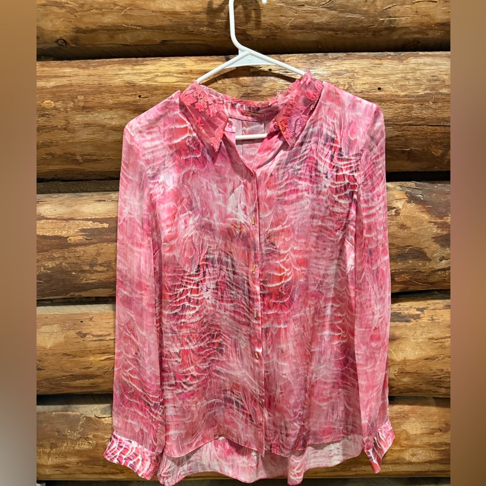 😍NWT Pink Elie Tahari Silk Women's Blouse & NWOT Blue Silk Elie Tahari Blouse